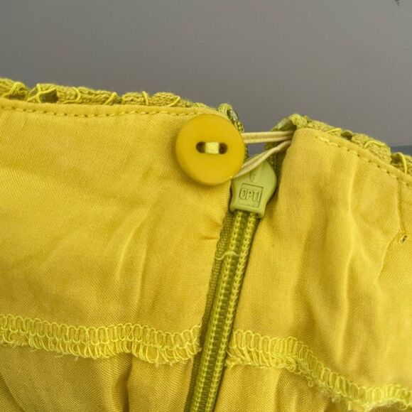 NWT Anthropologie Flared Lace Pants Size 2 Lined Green Yellow - Picture 11 of 13